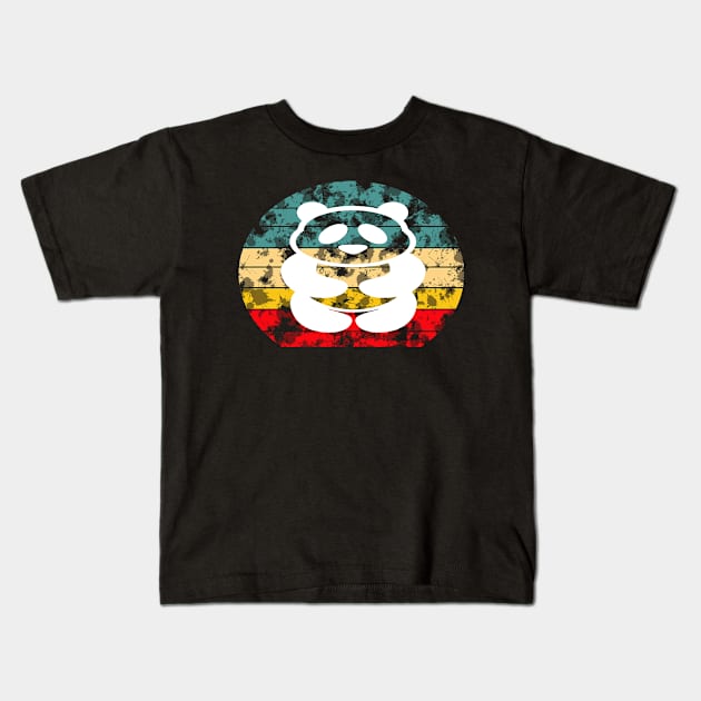 Panda Retro Style Sunset Kids T-Shirt by FromBerlinGift